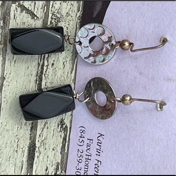 Stoned International Black Onyx Dangle Earrings 🌺 - Picture 12 of 15